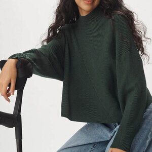 New ANTHROPOLOGIE Meredith Mock-Neck Sweater XS by Maeve DK Green